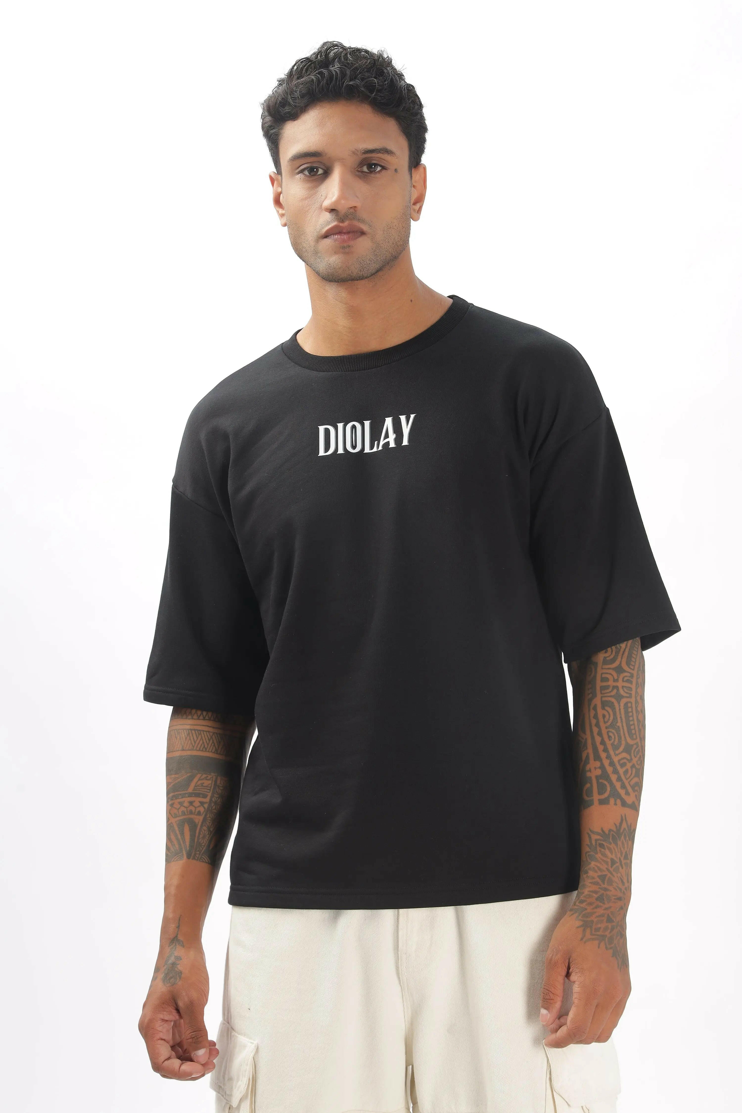 Bloom Oversized Black T-Shirt - Diolay