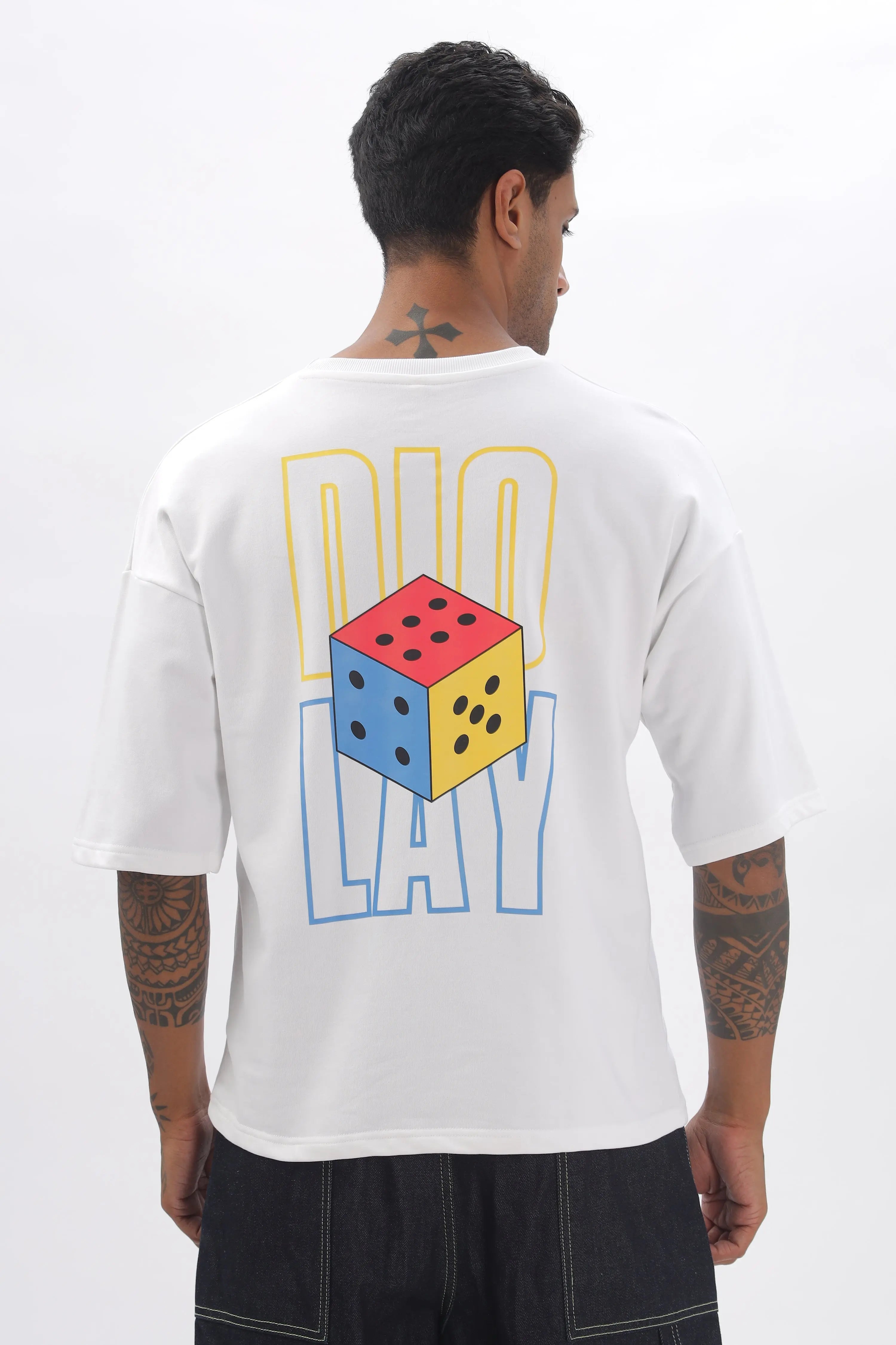 Dice Oversized White T-Shirt - Diolay