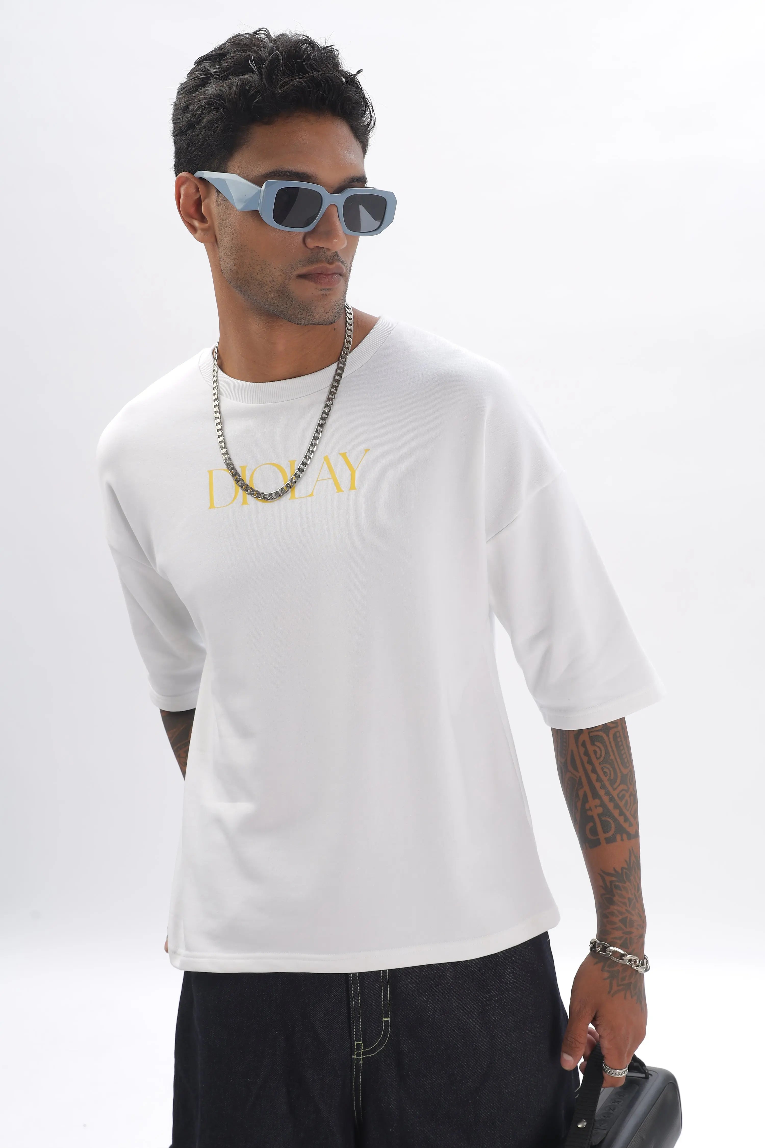 Dice Oversized White T-Shirt - Diolay