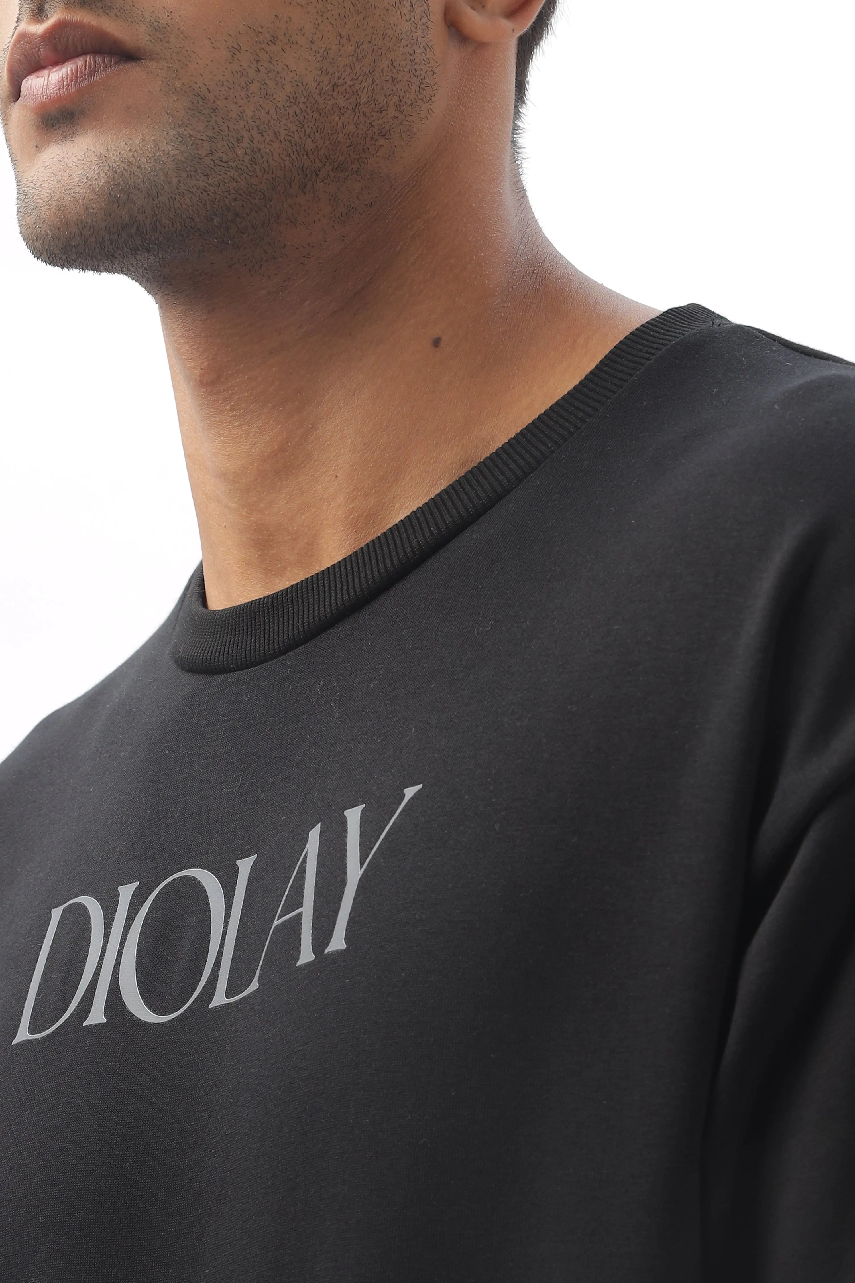 Fearless Typography Oversized Black T-Shirt - Diolay