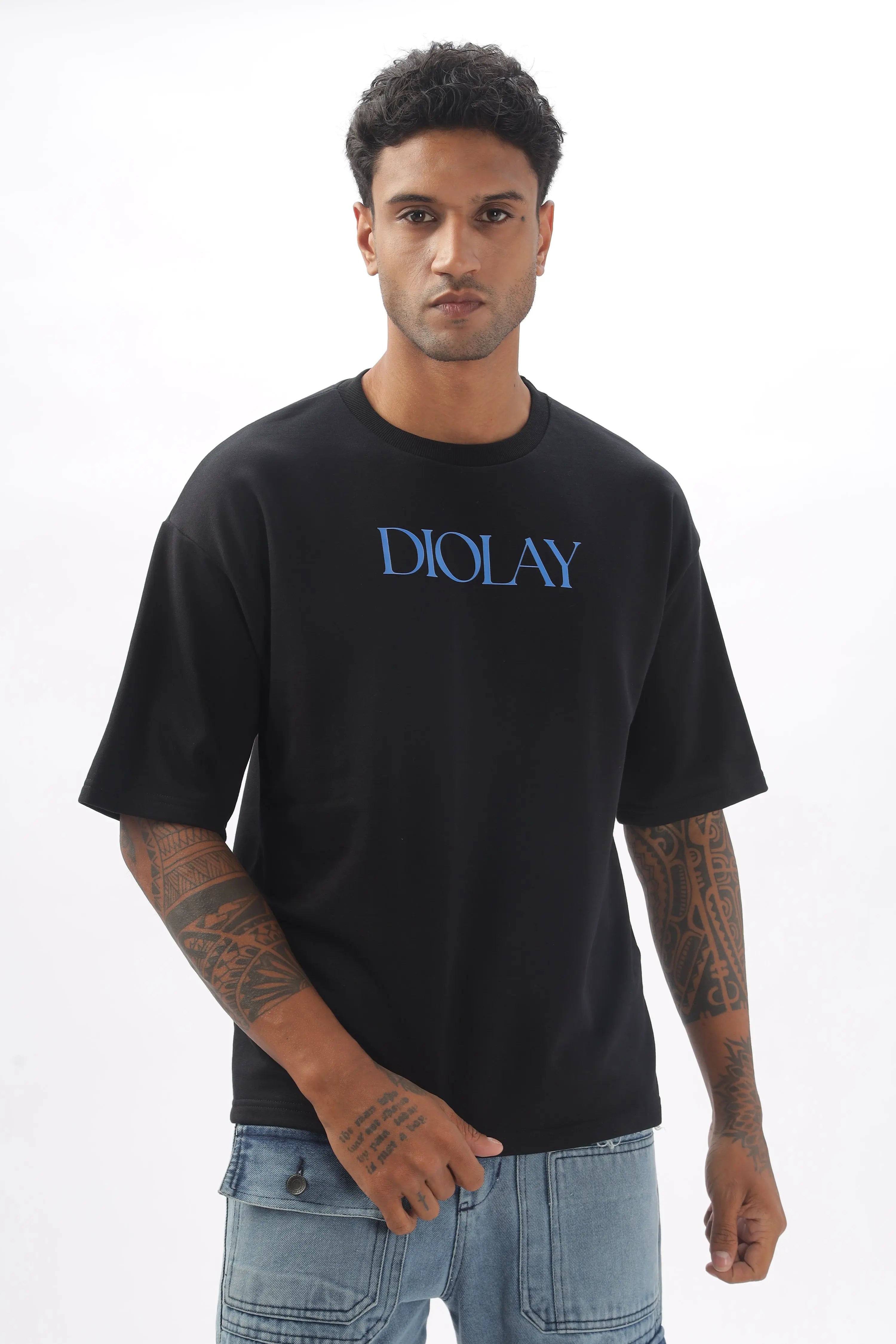 Cactus Oversized Black T-Shirt - Diolay