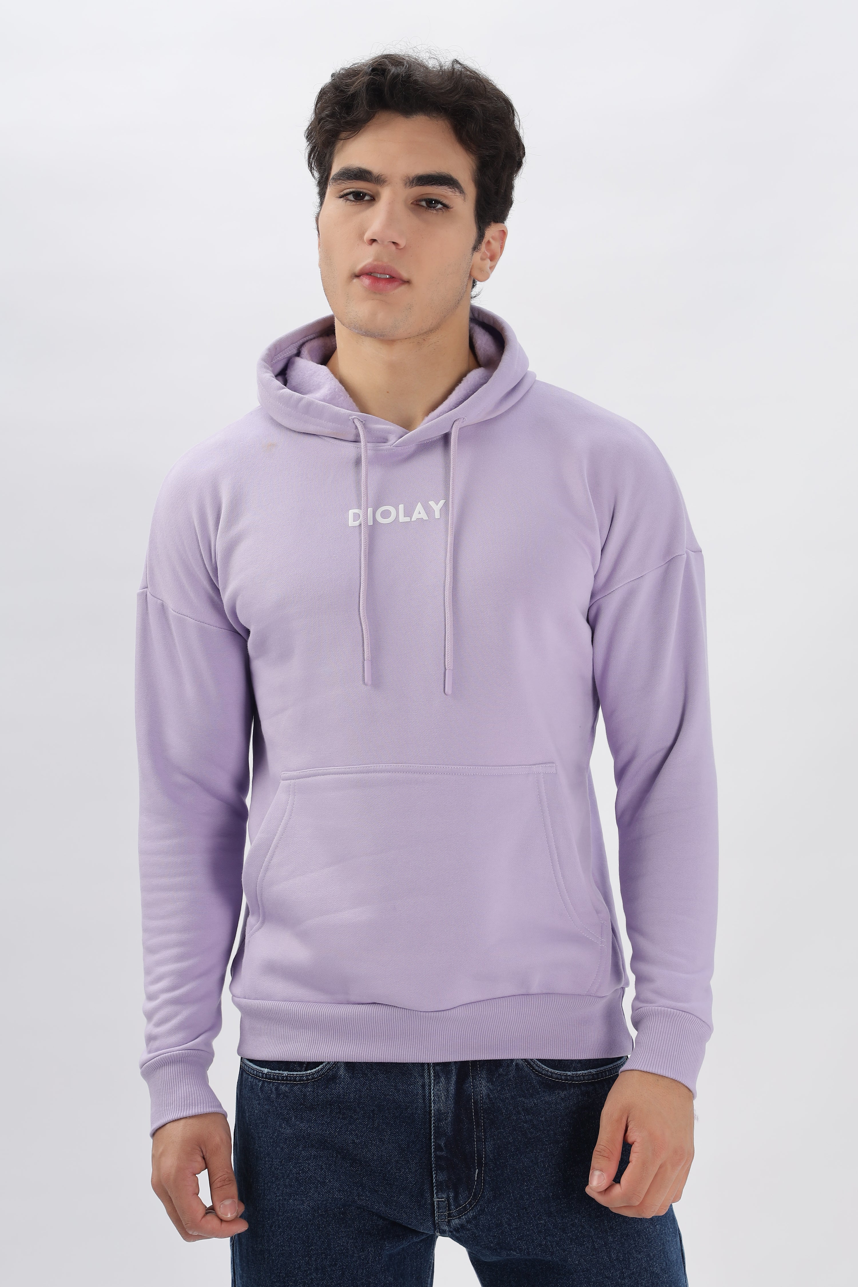 Solid Oversized Fit Lavender Hoodie