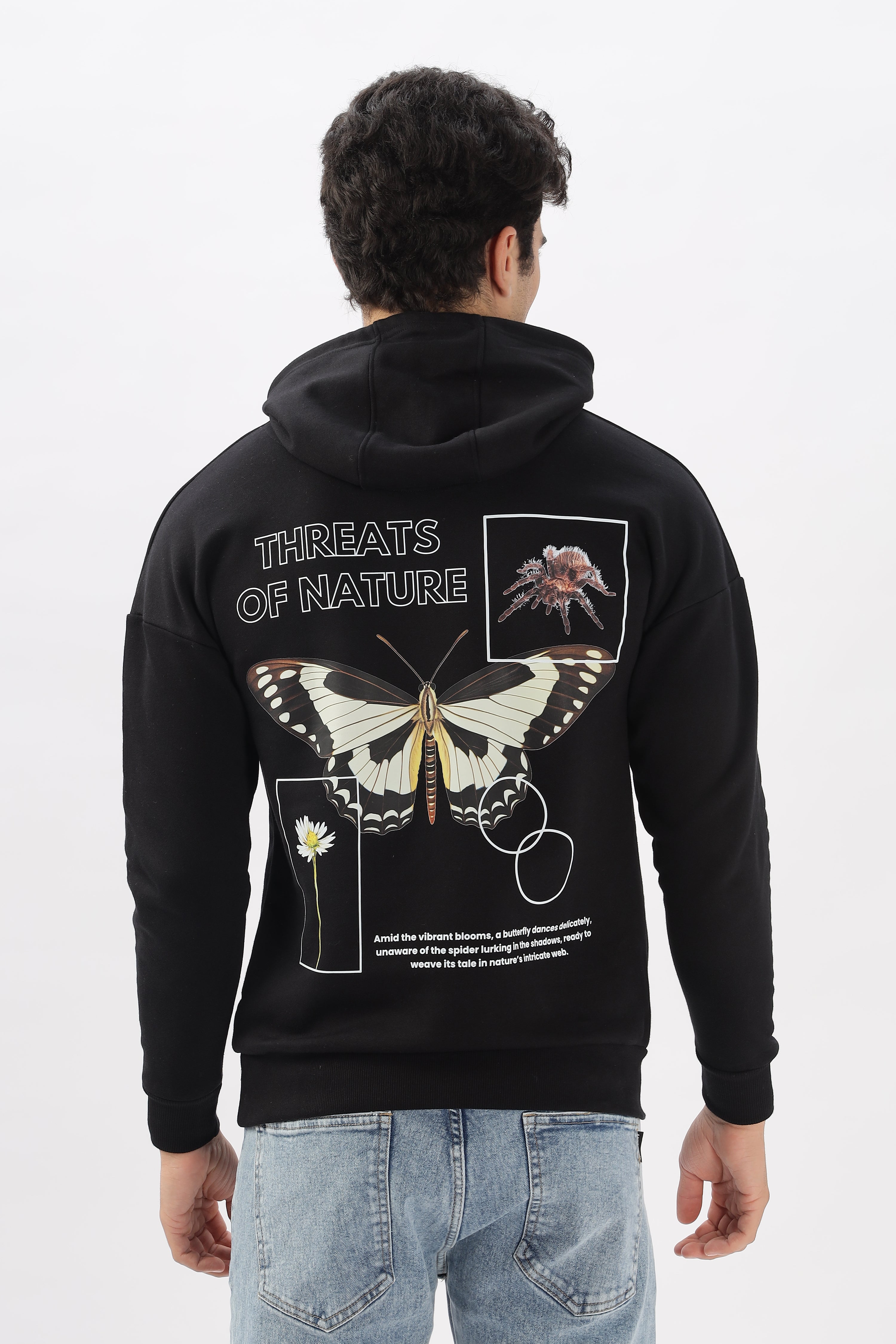 Threats Of Nature Oversized Black Hoodie