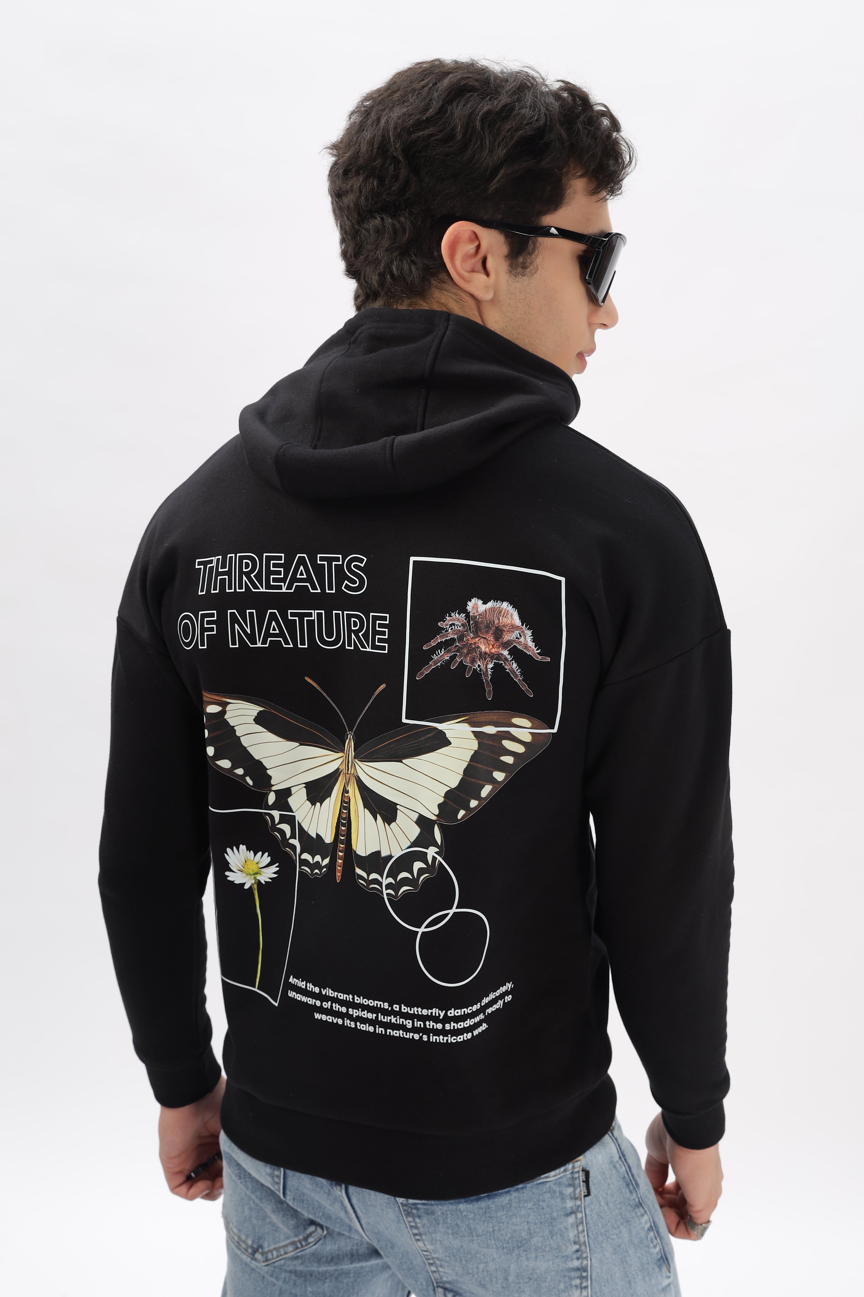 Threats Of Nature Oversized Black Hoodie