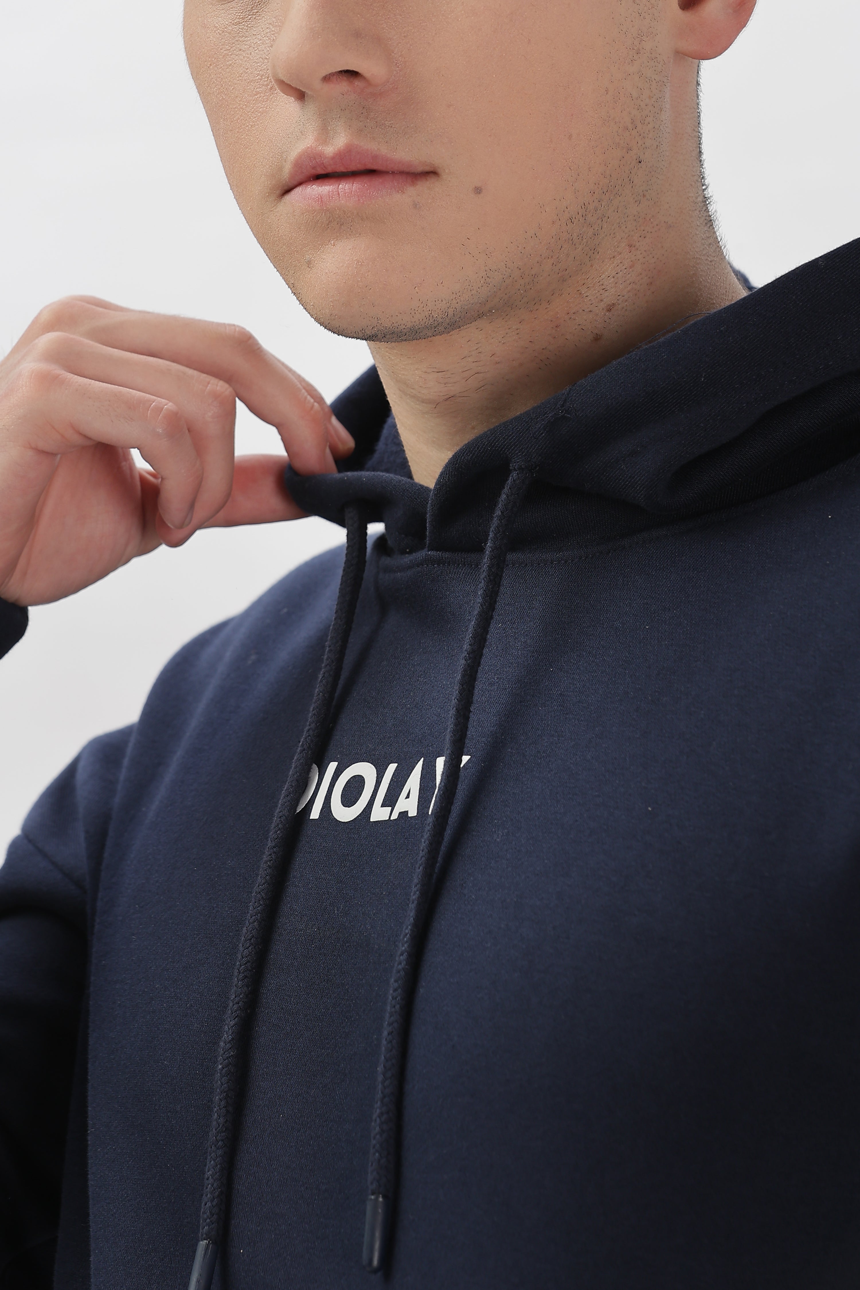 Solid Oversized Fit Navy Blue Hoodie