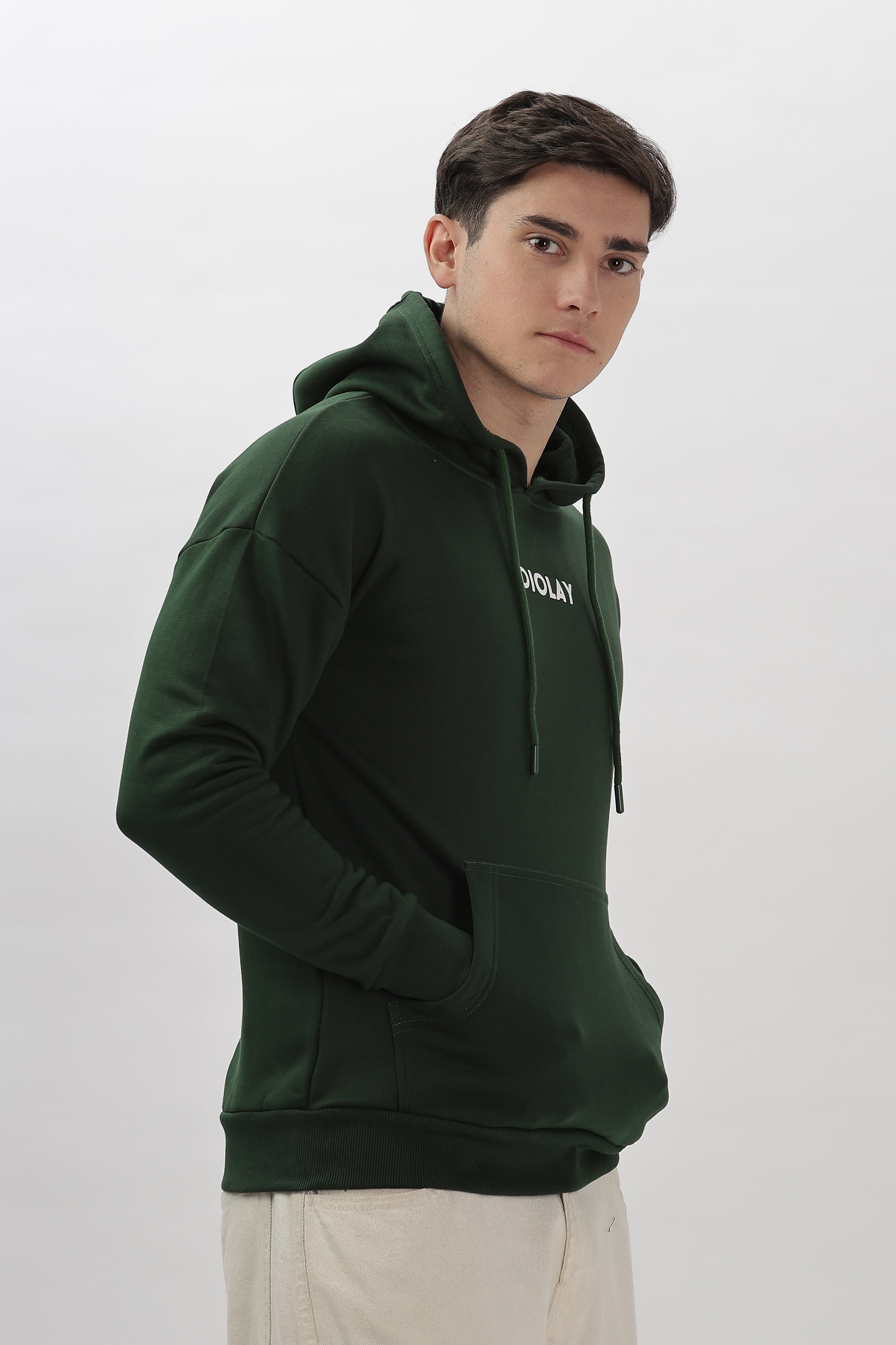 Solid Oversized Fit Lux Green Hoodie