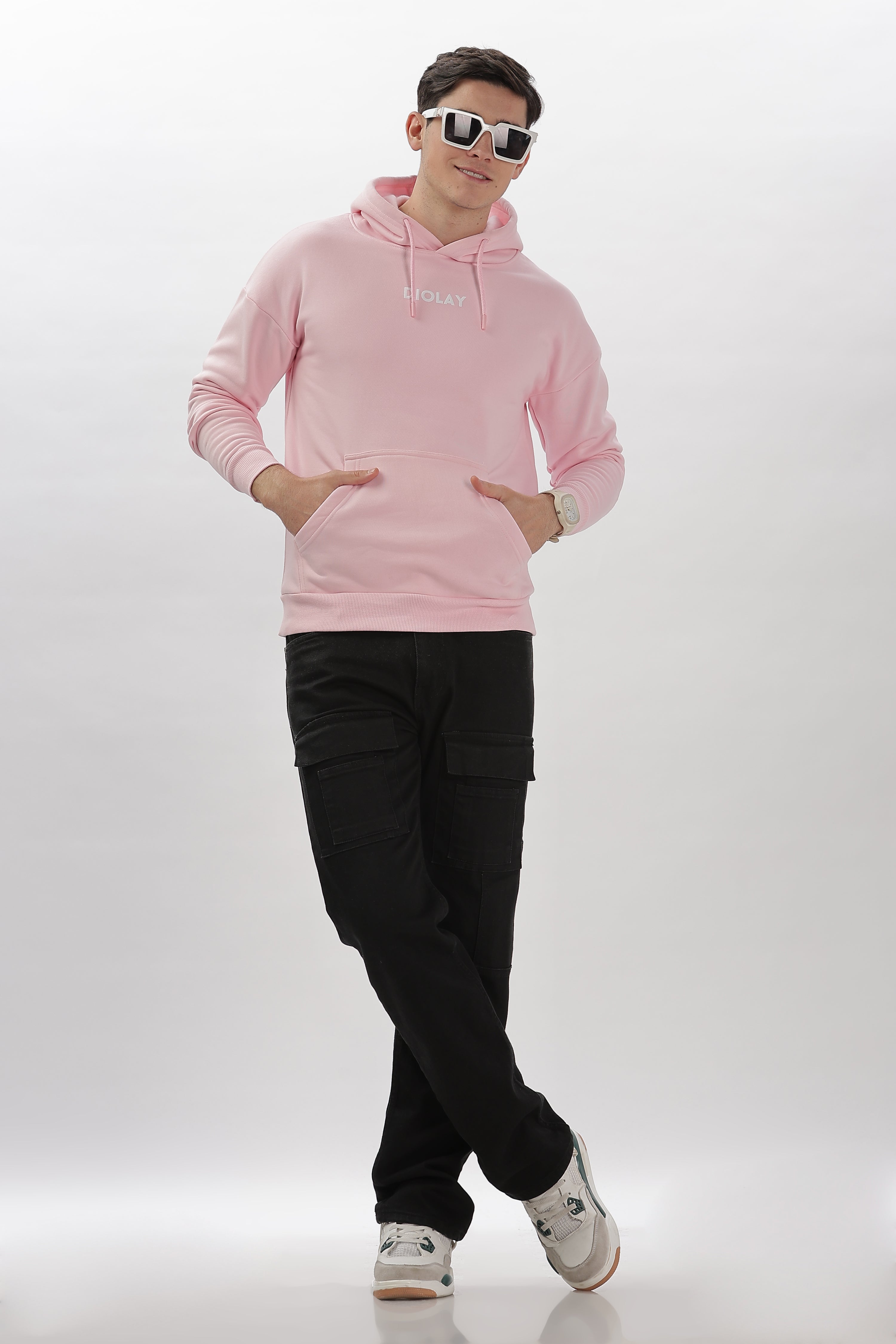 Solid Oversized Fit Blush Hoodie