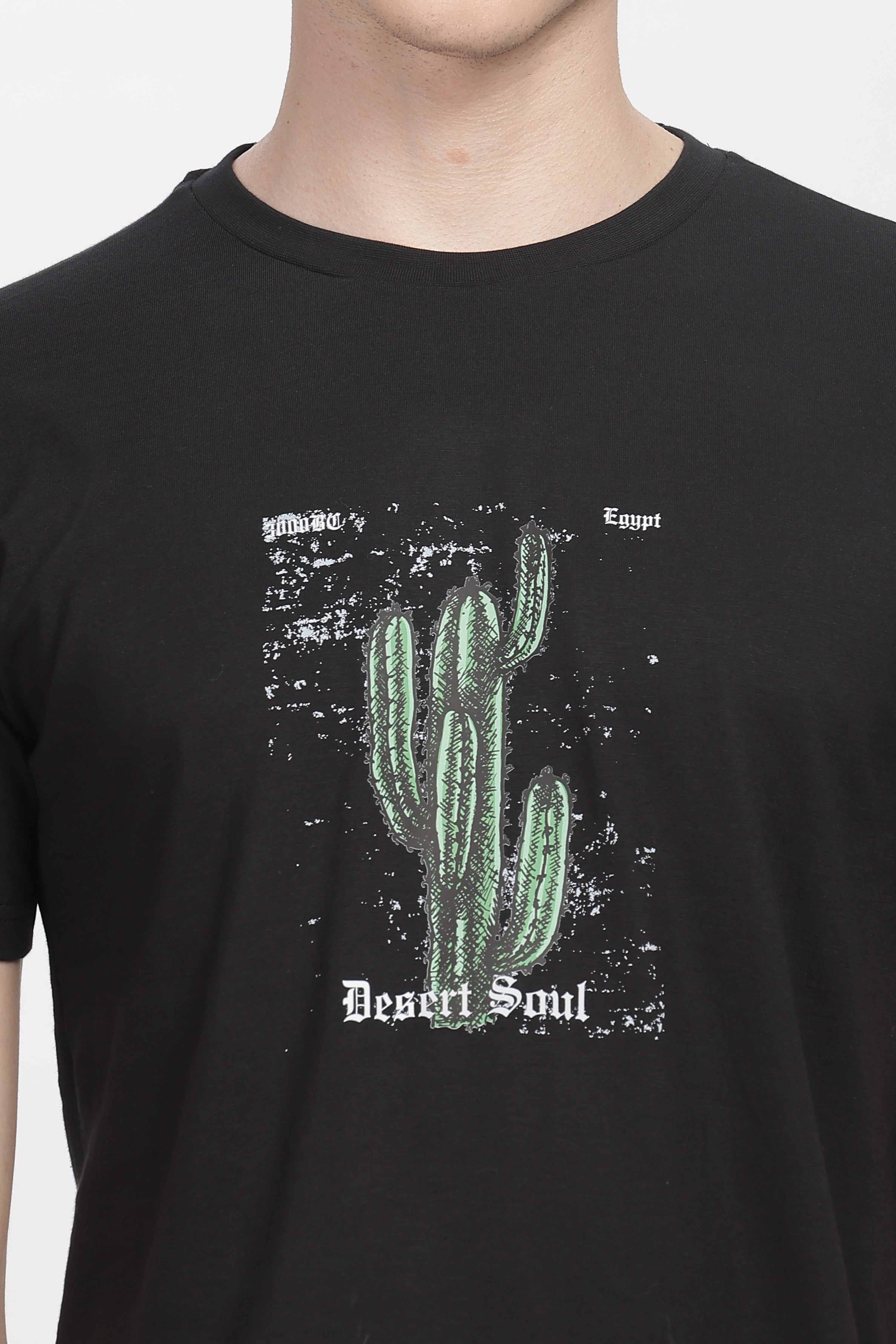 Cacti Essence Supima Regular Fit Black T-Shirt