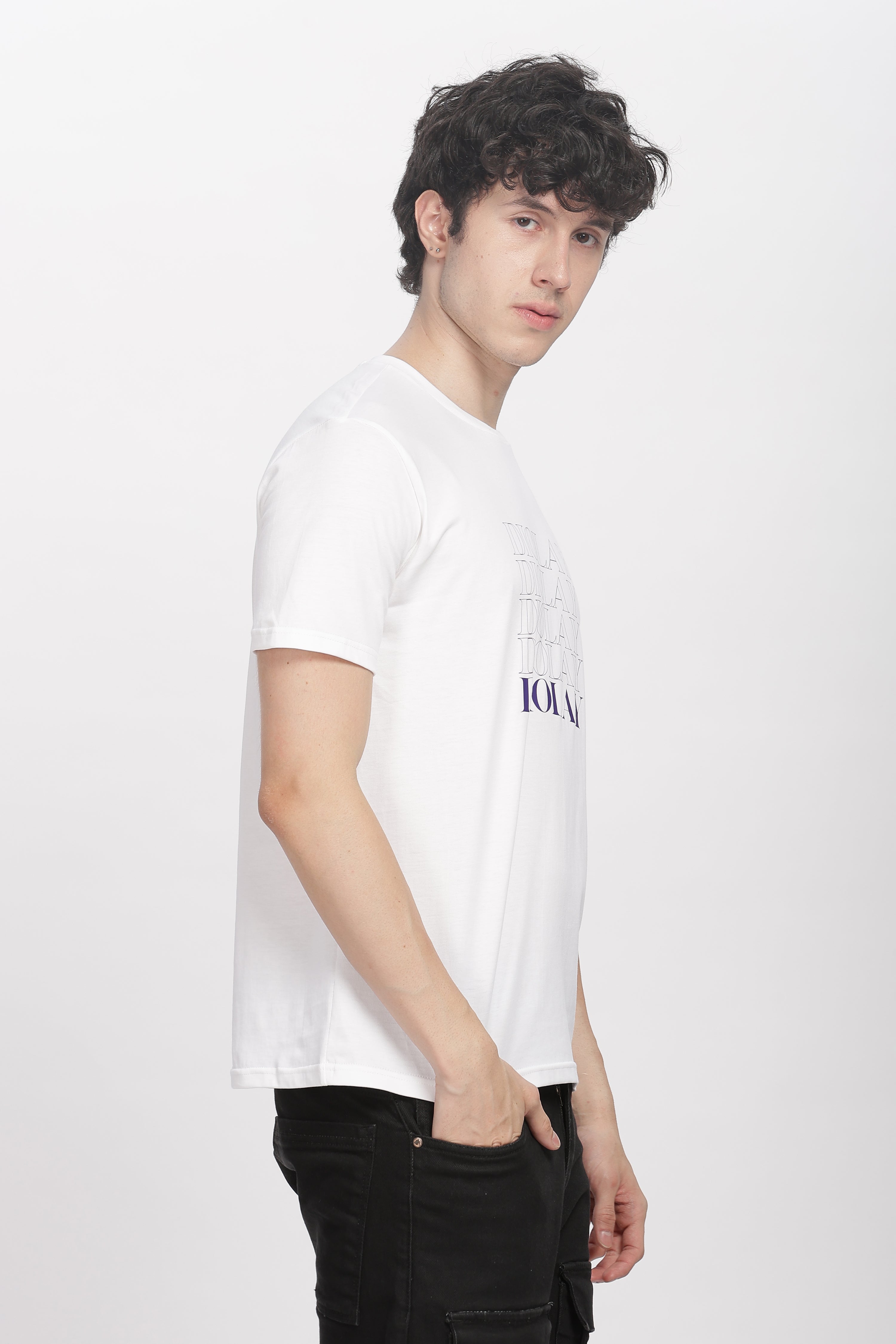 Diolay Spectrum Regular Fit Supima White T-Shirt