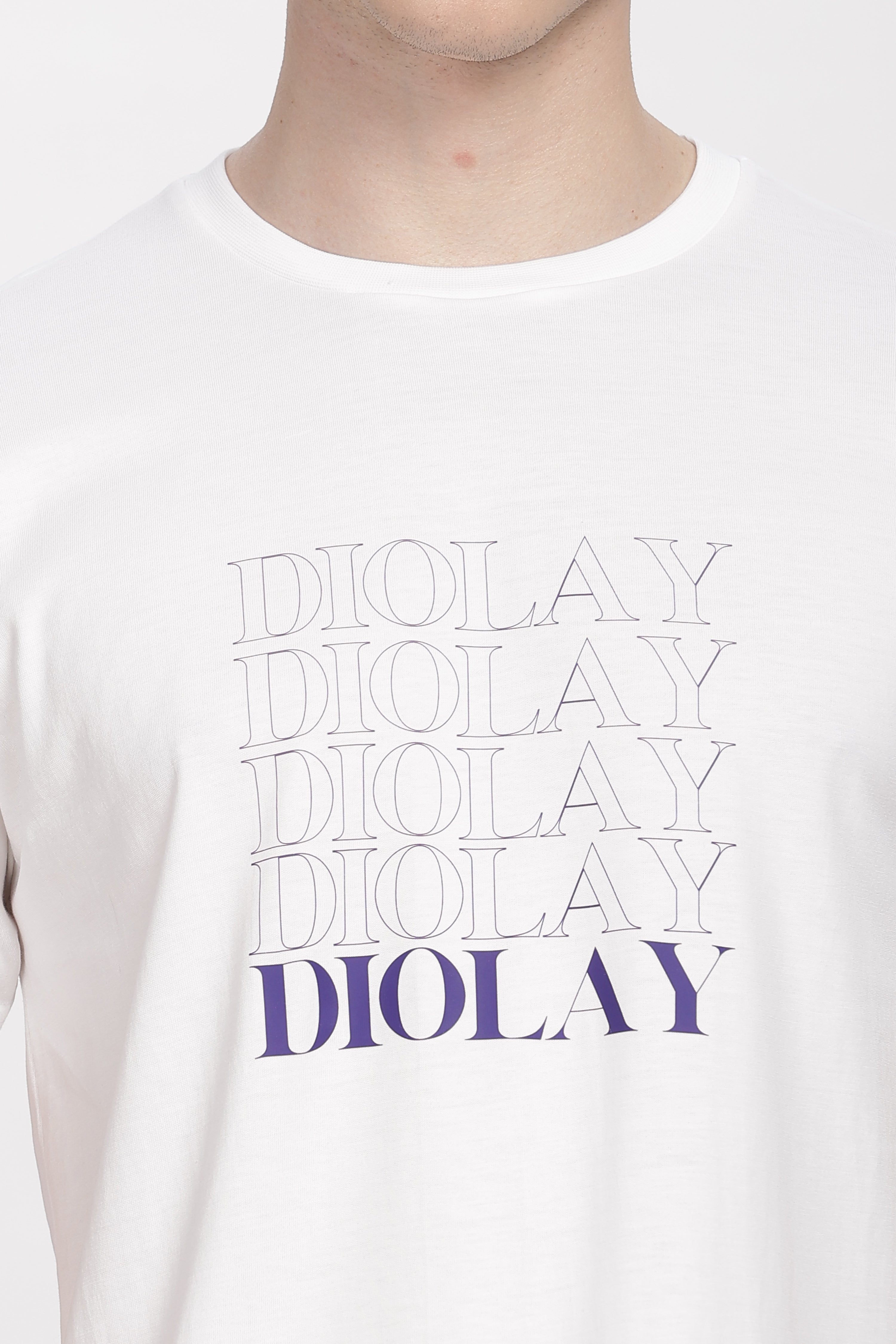 Diolay Spectrum Regular Fit Supima White T-Shirt