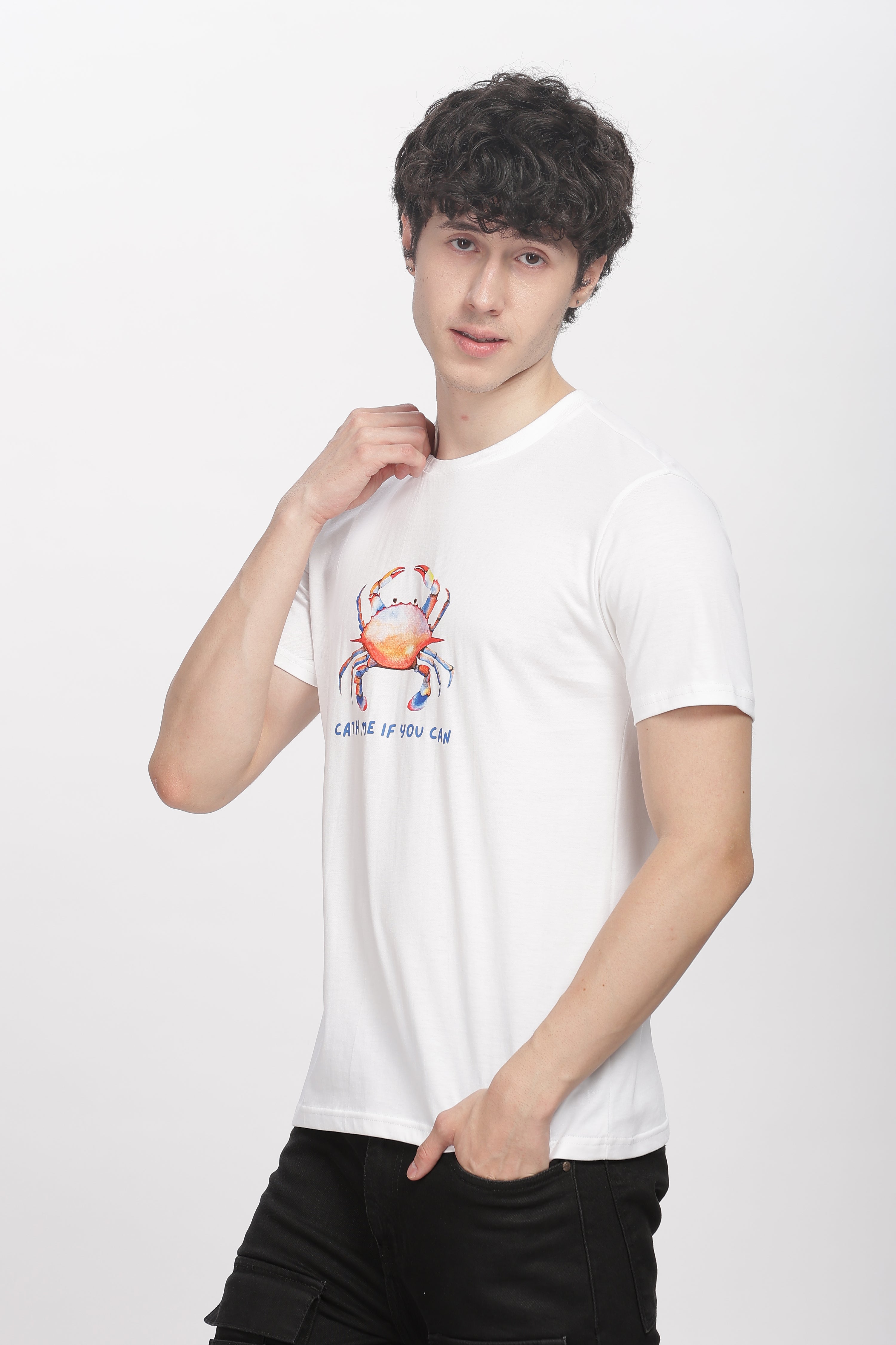 Crab Regular Fit Supima White T-Shirt