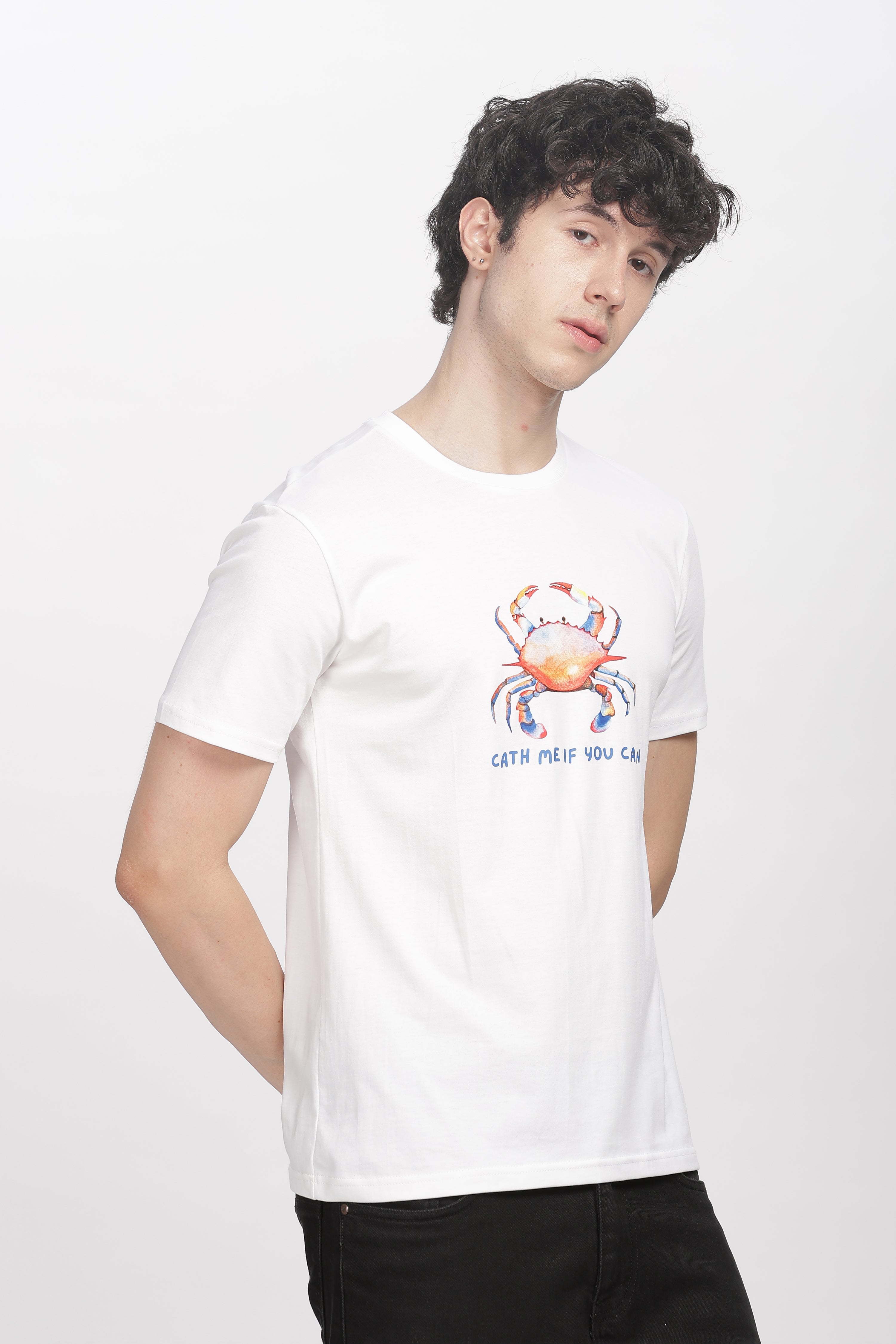 Crab Regular Fit Supima White T-Shirt