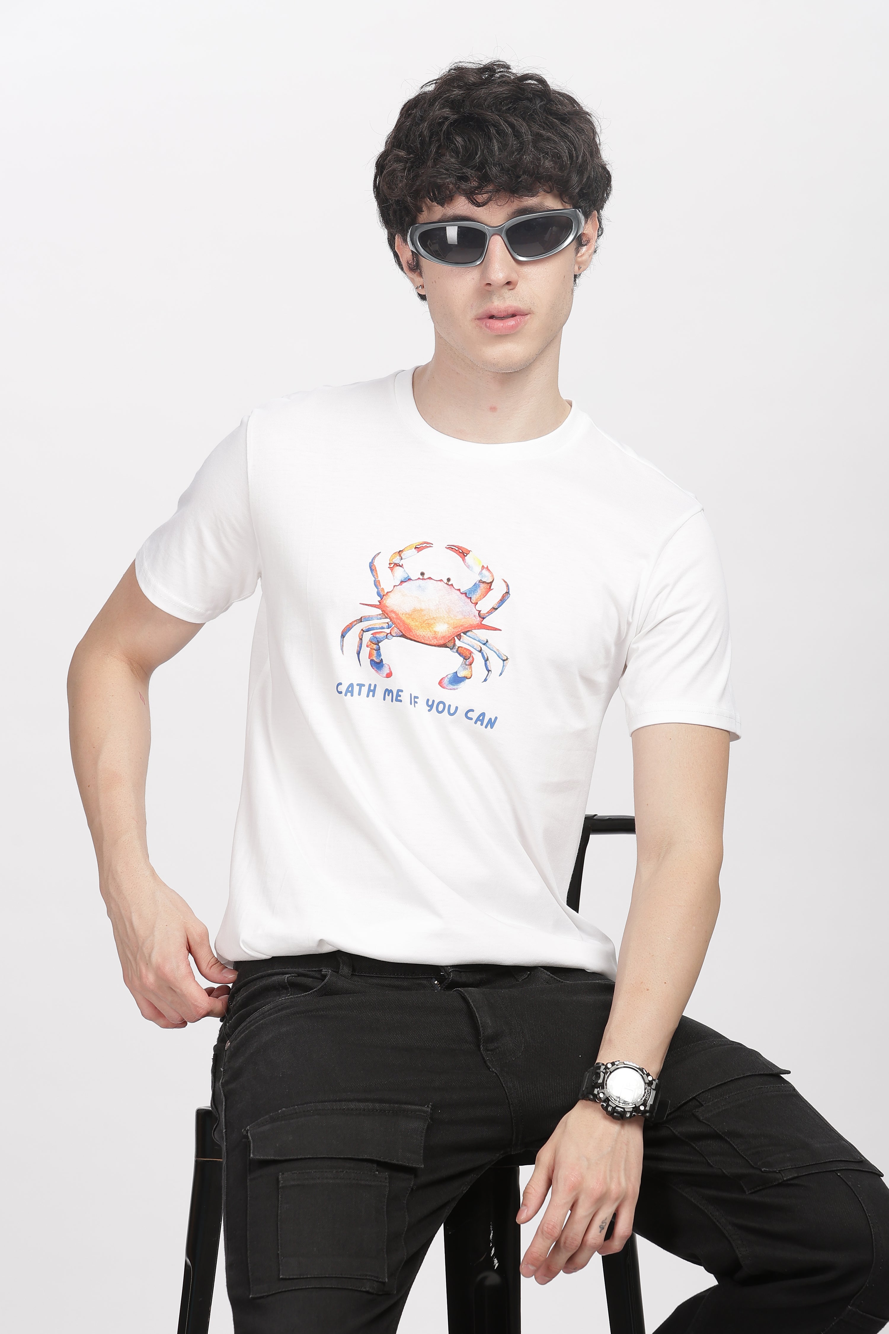 Crab Regular Fit Supima White T-Shirt